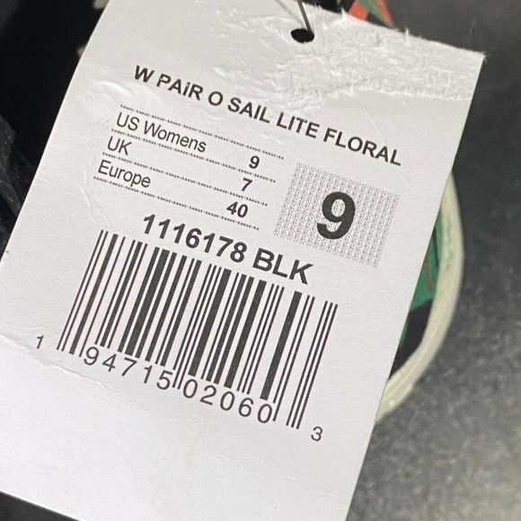 Sanuk Women's Black Canvas Pair O Sail Lite Floral Slip-On Boat Shoes SZ 9 - Picture 9 of 9